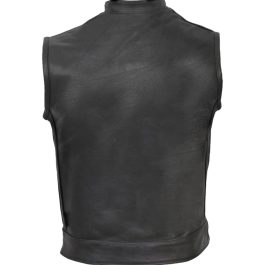 Men Black Leather Vest