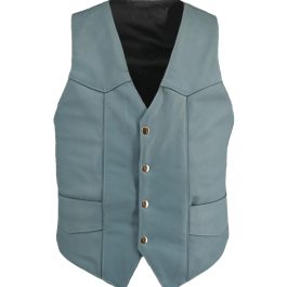 Men Baby Blue Leather Vest