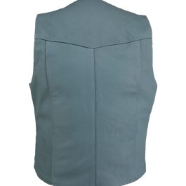 Men Baby Blue Leather Vest