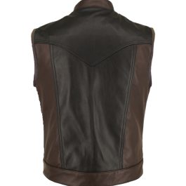 Men Two Tone Leather Vest