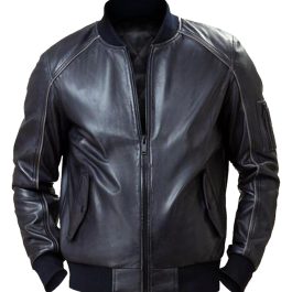 Men Black Bomber Jacket