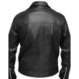 Men Black Bomber Leather Jacket