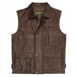 Alf: Men Brown Leather Vest