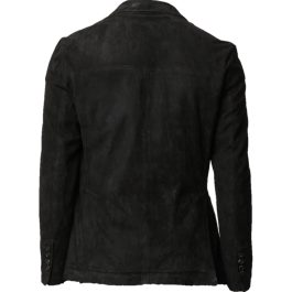 Men Black Suede Leather Blazer