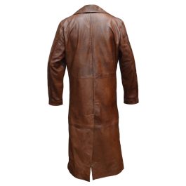 Batman Brown Knightmare Dawn of Justice Distressed Leather Trench Coat