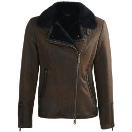 Side Zip Pilot Leather Jacket