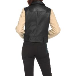 Borg Sleeve Leather Jacket