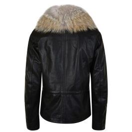 CHEVEREL Fur Collar Leather Jacket